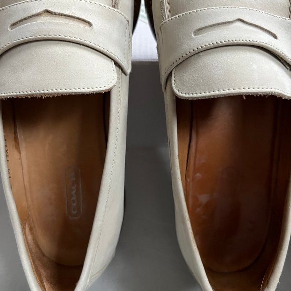 Vintage Coach bone 6.5 B Whitney leather nubuck loafters, Italy - Picture 5 of 7
